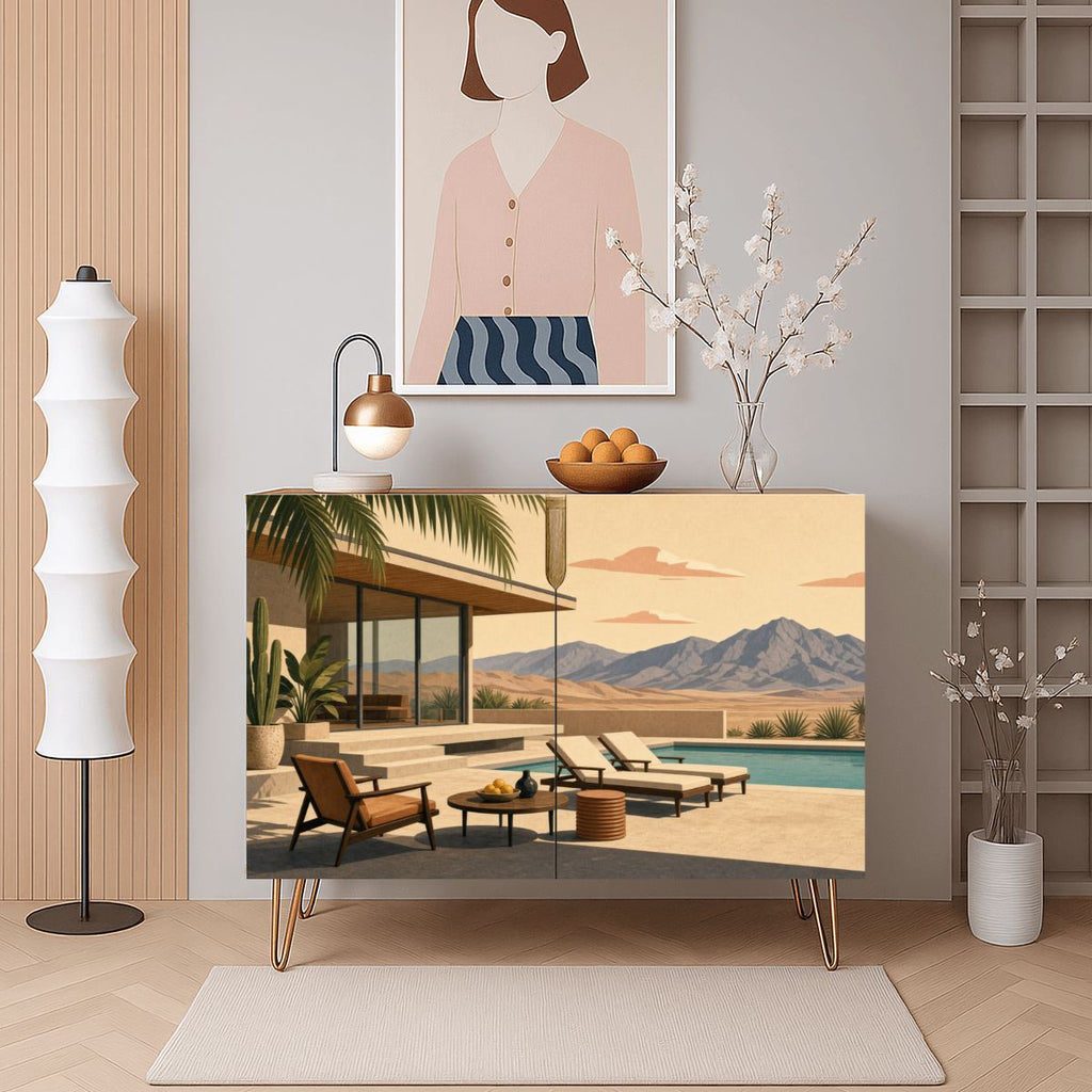 Palm Springs Mid-Century Modern Wooden Storage Cabinet