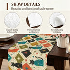 Mid-Century Mosaic Geometric Table Runner