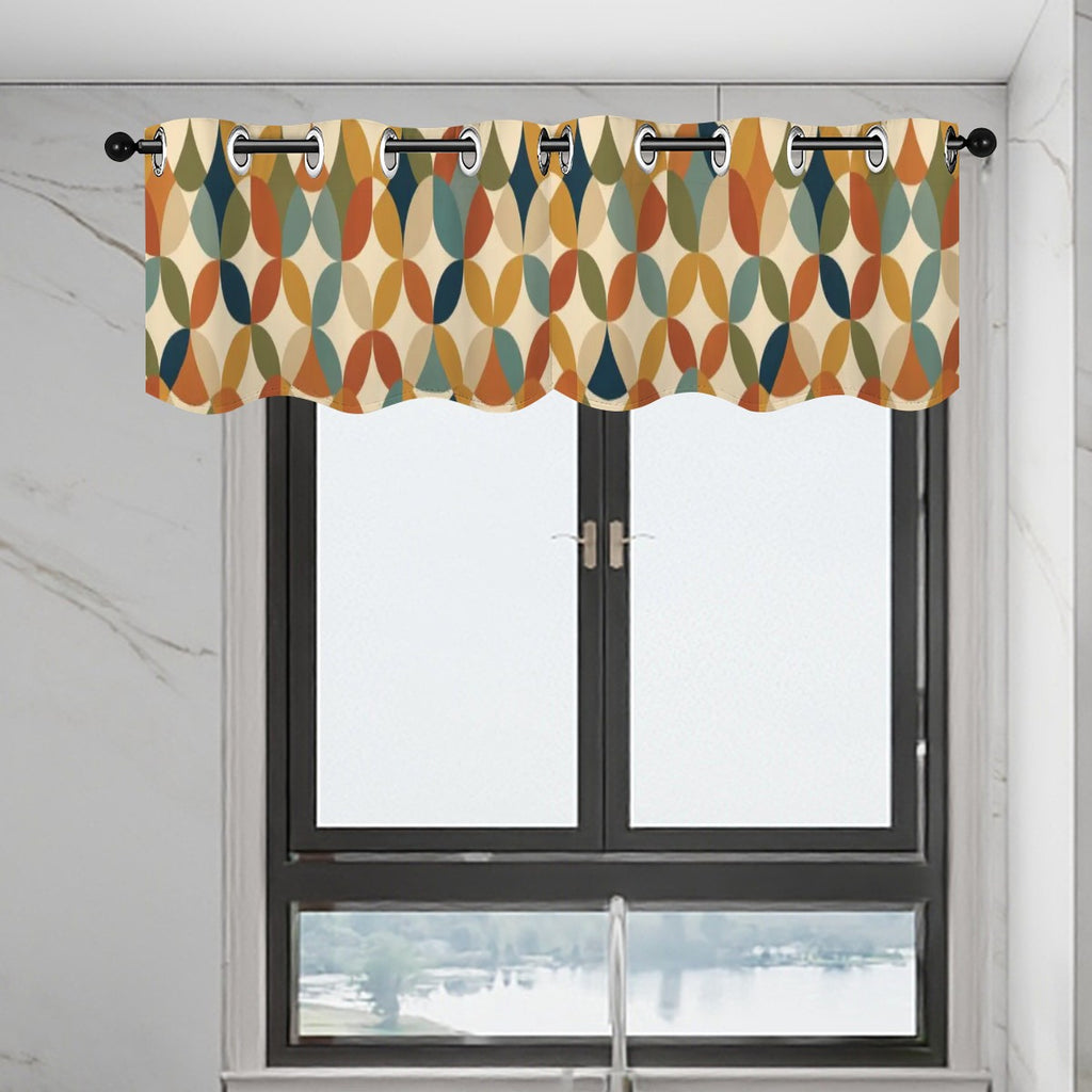 Mid-Century Modern Teardrop Geometric Window Valance