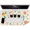 Mid-Century Modern Atomic Cat Trio Extended Mouse Pad