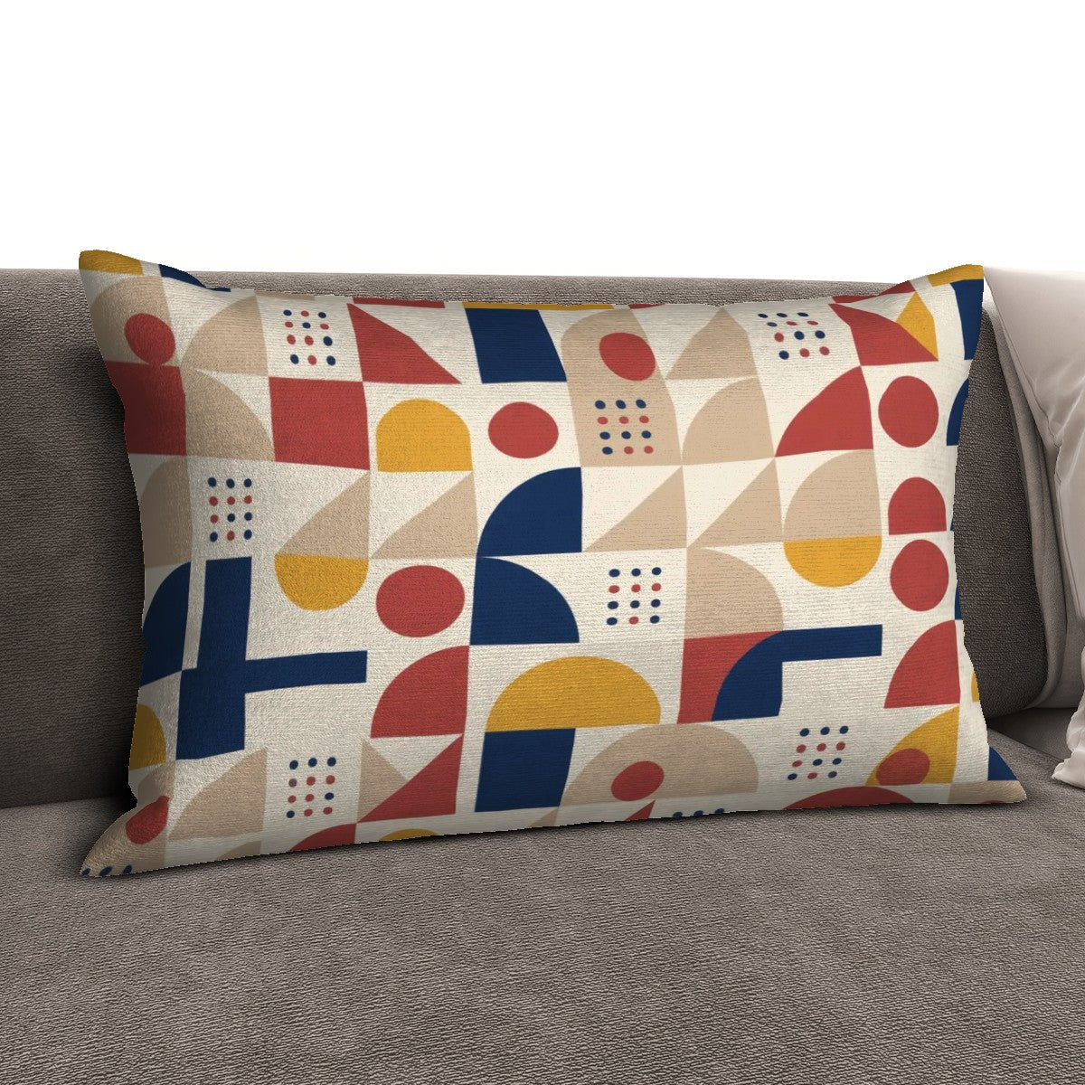 Bauhaus Geometry Lumbar Pillow Cover