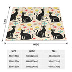 Atomic Cat Mid-Century Modern Throw Blanket