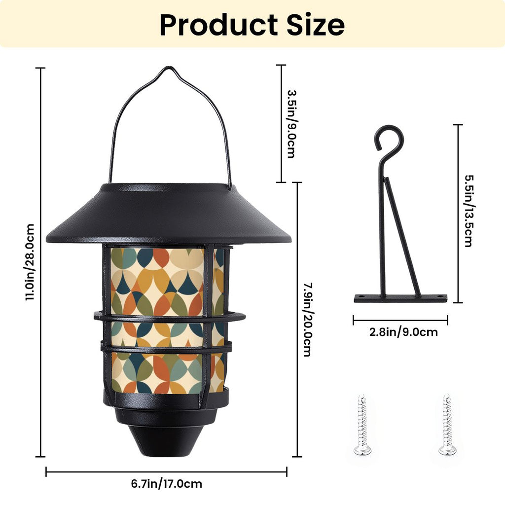 Mid-Century Modern Multicolor Geometric Solar Wall Lights, 2-Piece Set