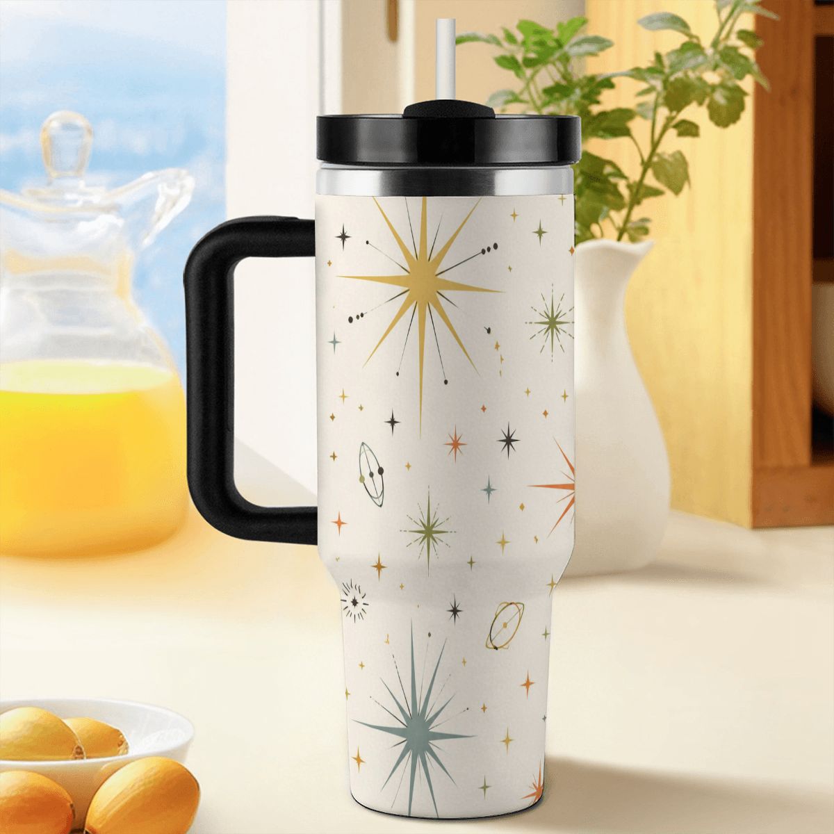 MCM-Era Atomic Starburst & Sunburst Print 40 oz Travel Tumbler