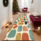 Mid-Century Modern Pebble Colorblock Runner Rug