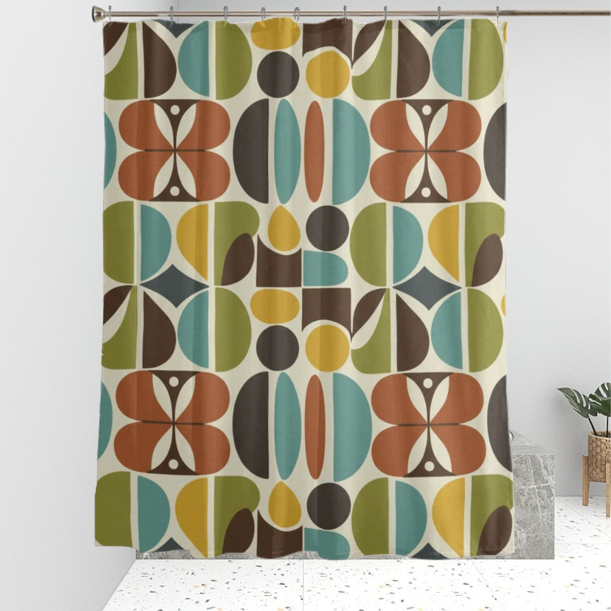 Mid-Century Modern Atomic Pebble Shower Curtain