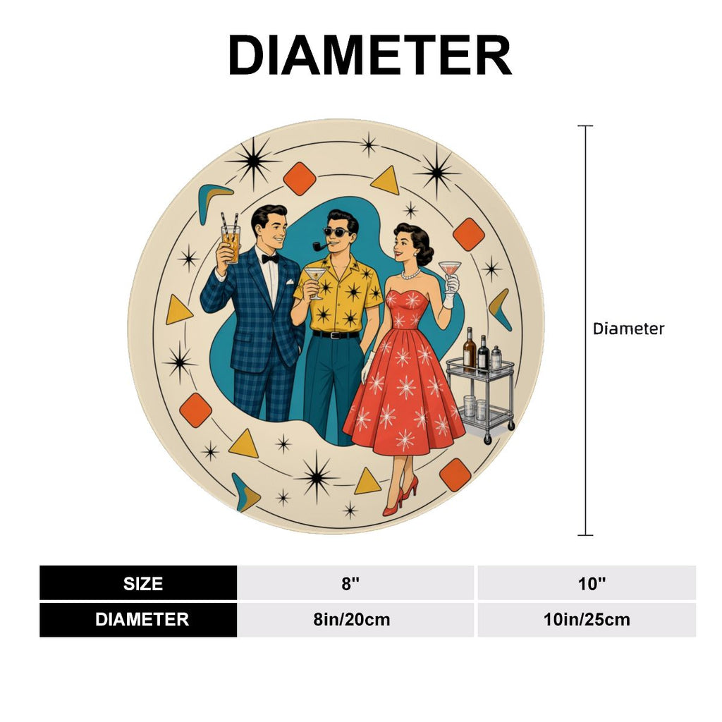 Mid-Century Modern Atomic Trio Ceramic Decorative Plate