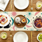 Mid-Century Abstract Shapes Table Runner