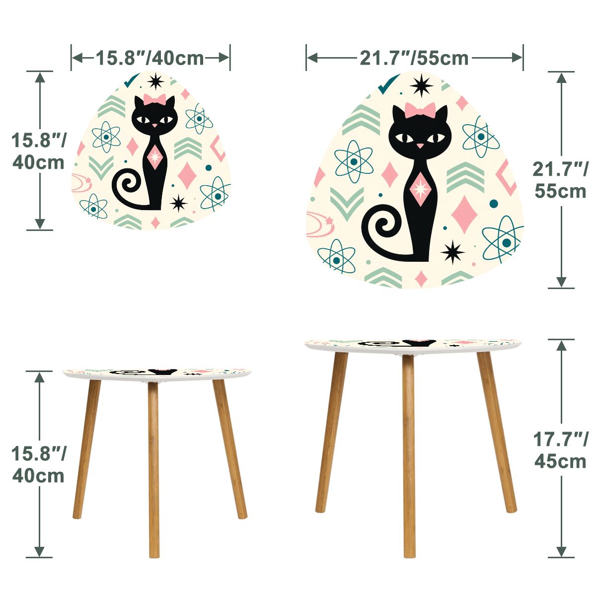 Atomic Cat Mid-Century Modern Nesting Coffee Table Set