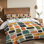 Retro Mosaic Mid-Century Modern Duvet Cover Set