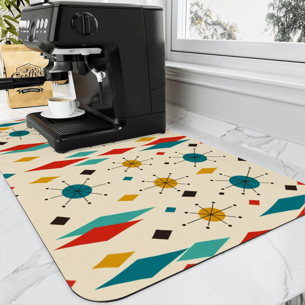 Mid-Century Modern Geometric Coffee Bar Mat