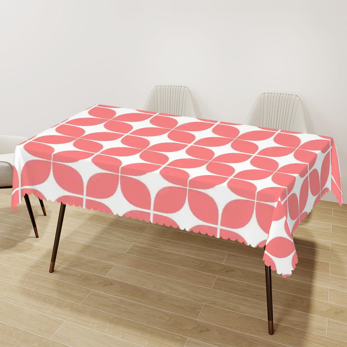 Atomic Coral Pebble Mid-Century Modern Tablecloth