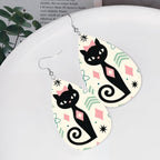 Atomic Cat Teardrop Earrings | Mid-Century Modern Statement Drops