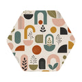 Mid-Century Modern Abstract Geometric Hexagon Coaster Set