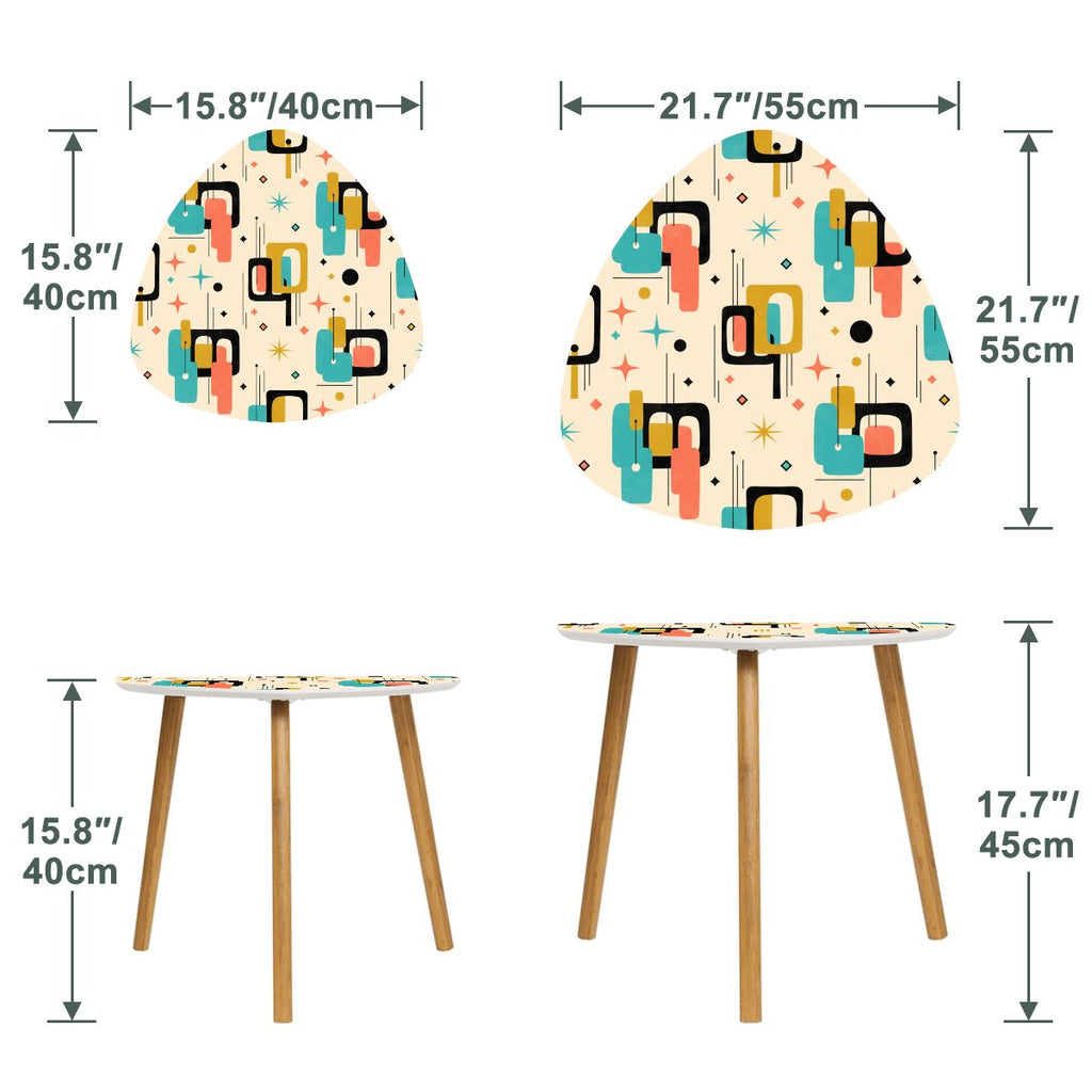Mid-Century Modern Colorblock Atomic Nesting Tables