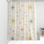 Mid-Century Modern Atomic Starburst Shower Curtain