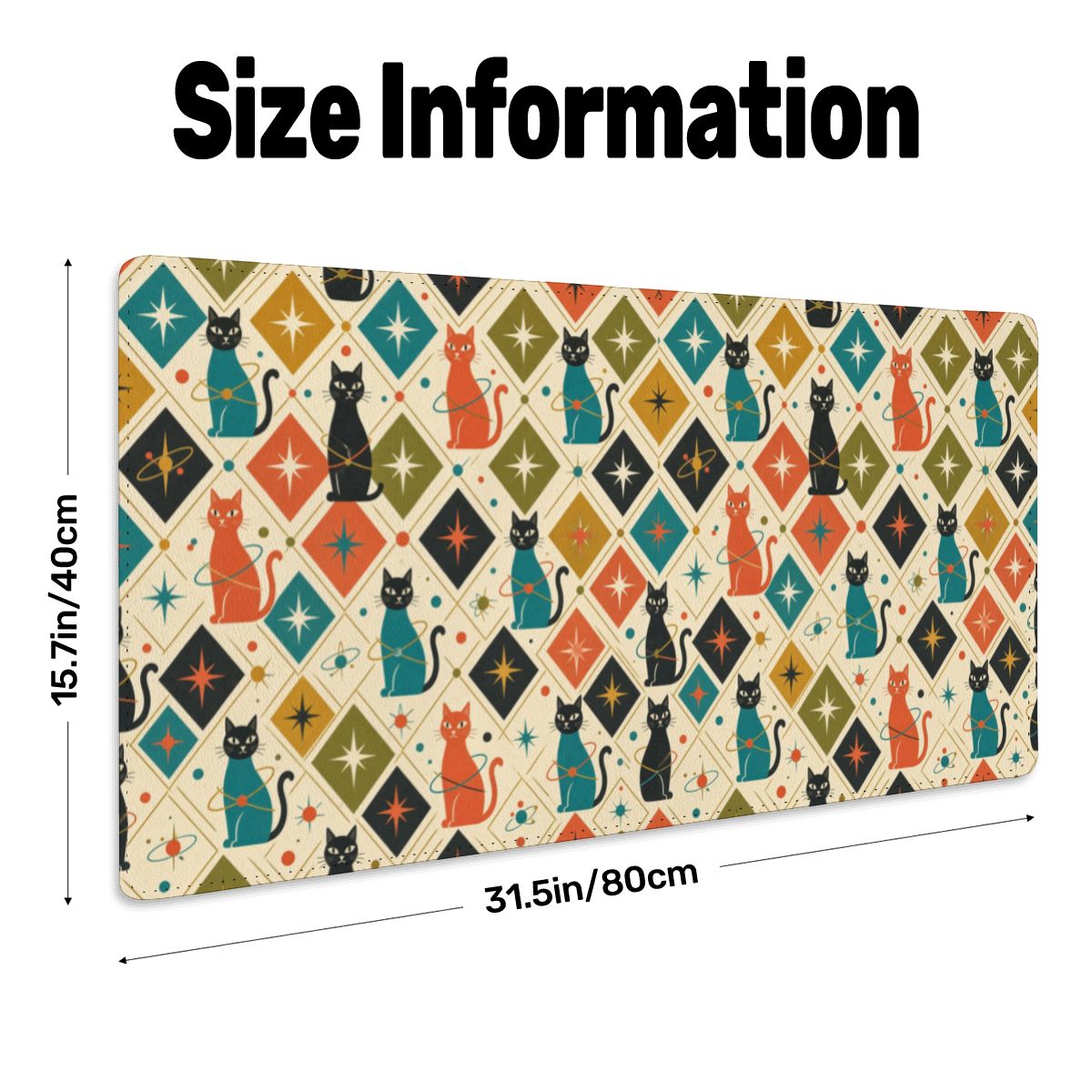 Mid-Century Modern Diamond Tile Extended Mouse Pad
