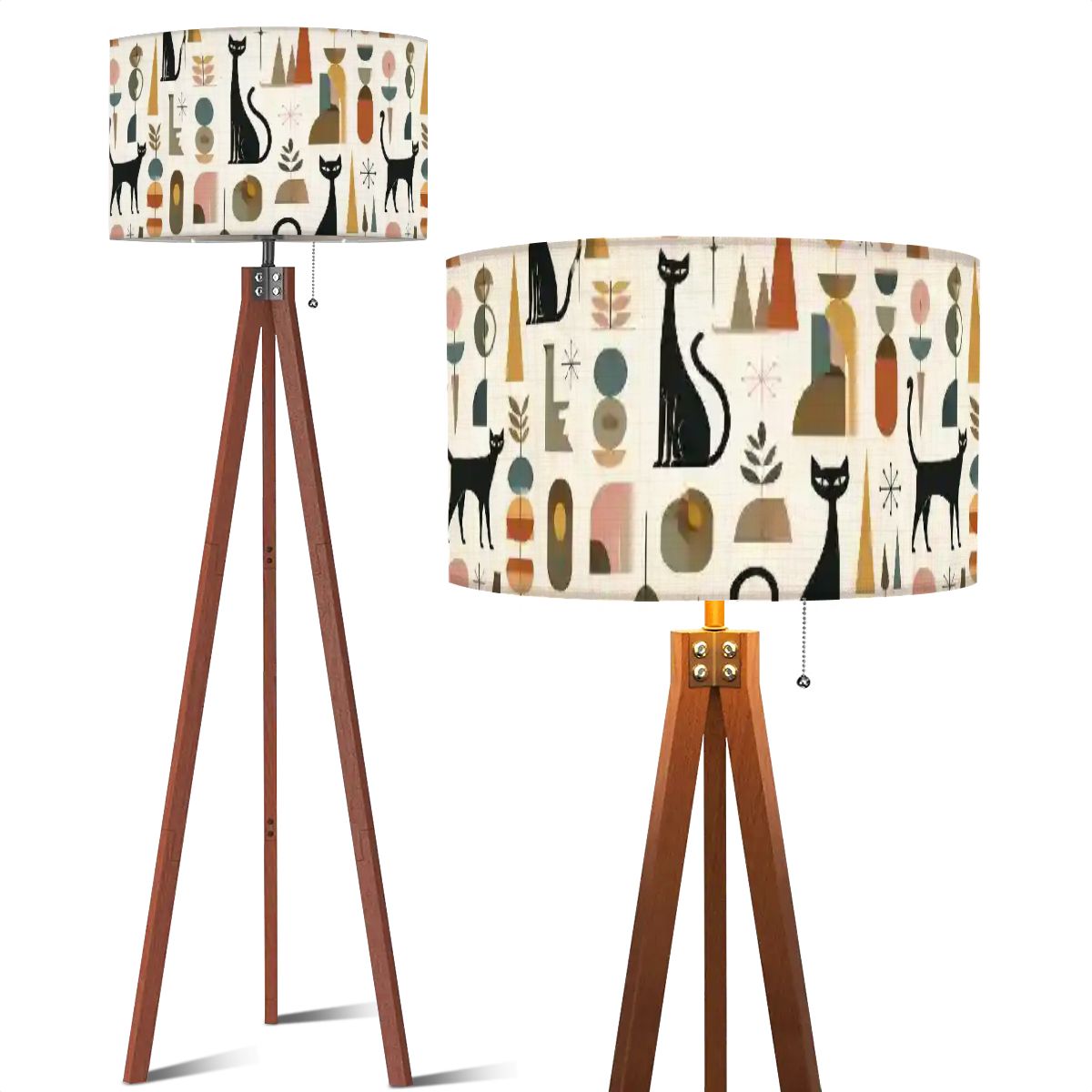 Mid-Century Modern Abstract Geometric Tripod Floor Lamp