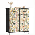 Mid-Century Modern Botanical Leaf 8-Drawer Dresser