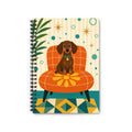 Mid-Century Modern Atomic Dog Sun Spiral Notebook