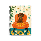 Mid-Century Modern Atomic Dog Sun Spiral Notebook