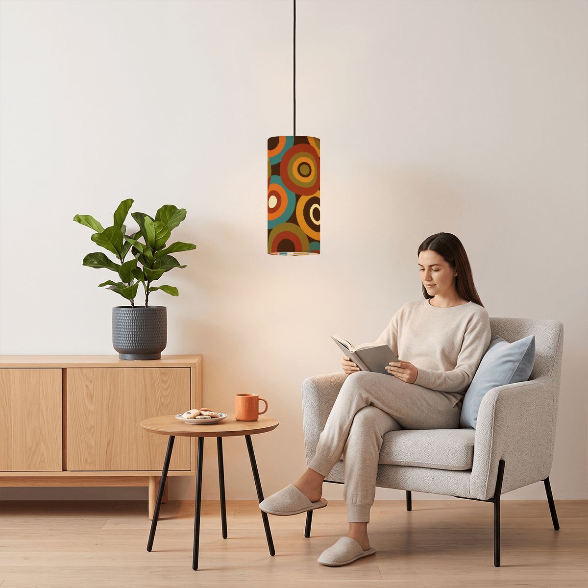 Mid-Century Modern Atomic Ring Pendant Light