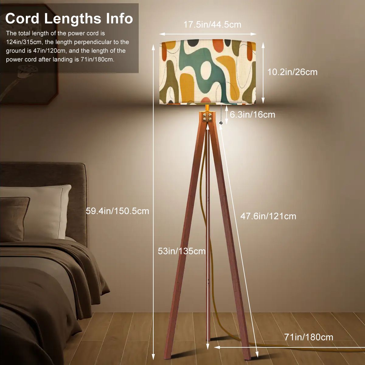 Mid-Century Modern Organic Shapes Tripod Floor Lamp