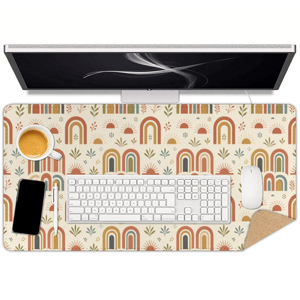Mid-Century Modern Abstract Geometric Colorblock Extended Mouse Pad