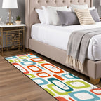 Mid-Century Modern Atomic Colorblock Runner Rug