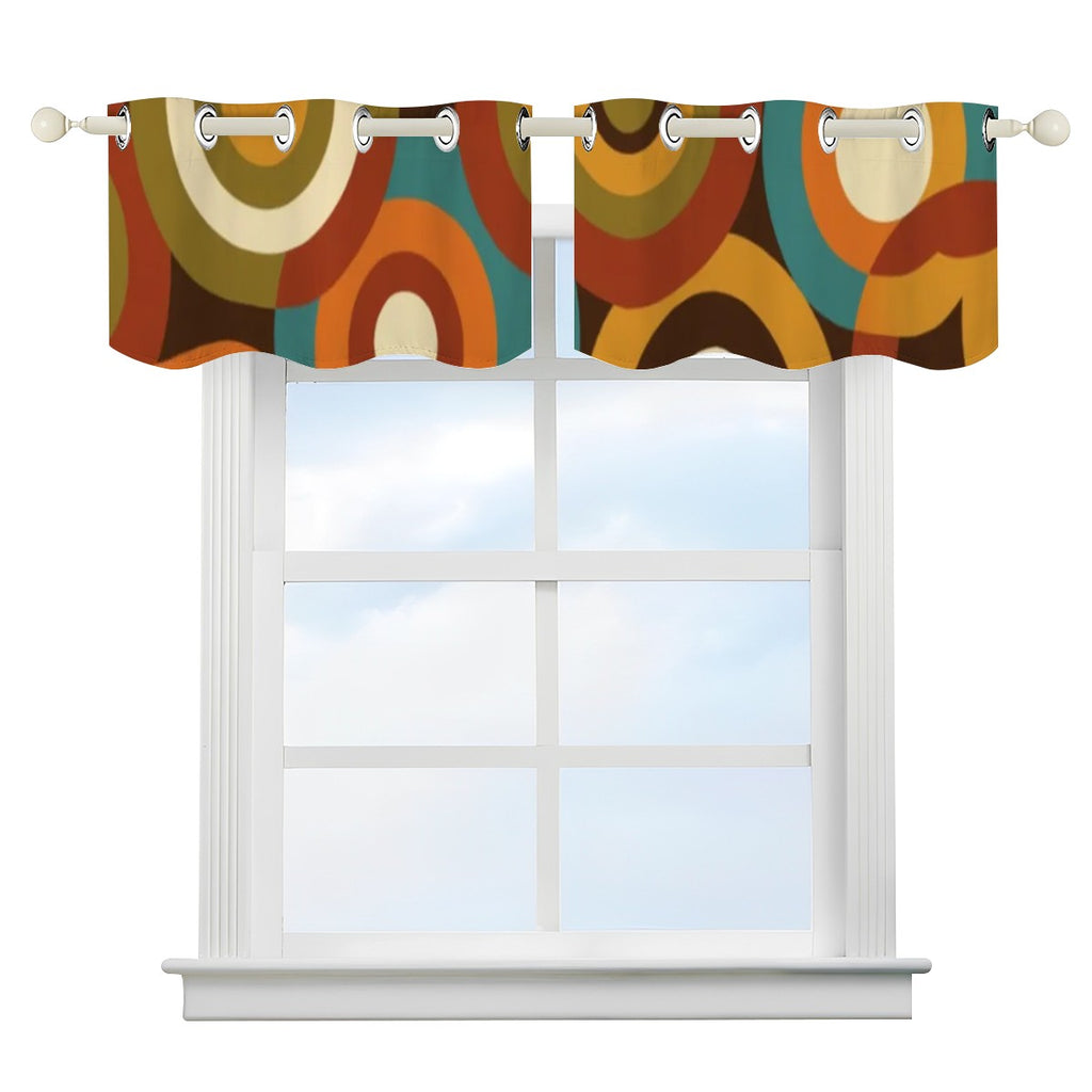 Mid-Century Modern Window Valance — Groovy Waves, 2 Panels (52"×18")