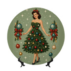 Mid-Century Modern Atomic Christmas Tree Ceramic Decorative Plate