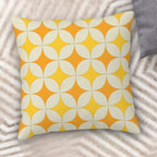 Mid-Century Mustard Geometric Corduroy Throw Pillow