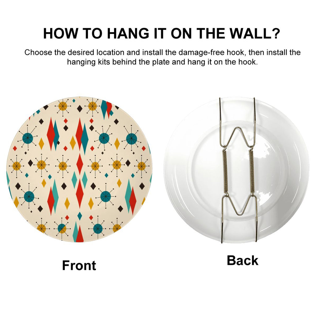Mid-Century Geometric Ceramic Decorative Plate