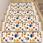 Bauhaus Geometric Color-Block Stair Tread Set