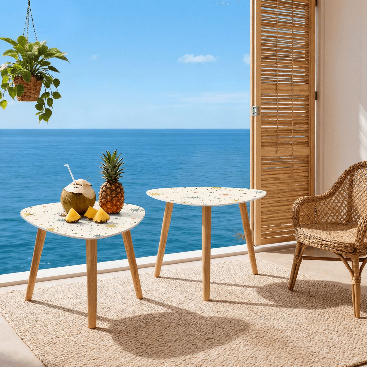 Mid-Century Modern Starburst Nesting Tables
