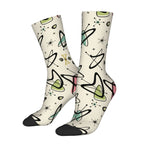 Mid-Century Modern Boomerang Motif Crew Socks