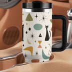 MCM-Era Cat & Botanical Atomic Print 40 oz Travel Tumbler