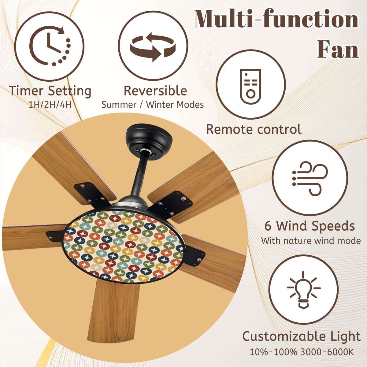 Atomic Starburst 42-Inch Ceiling Fan with Light