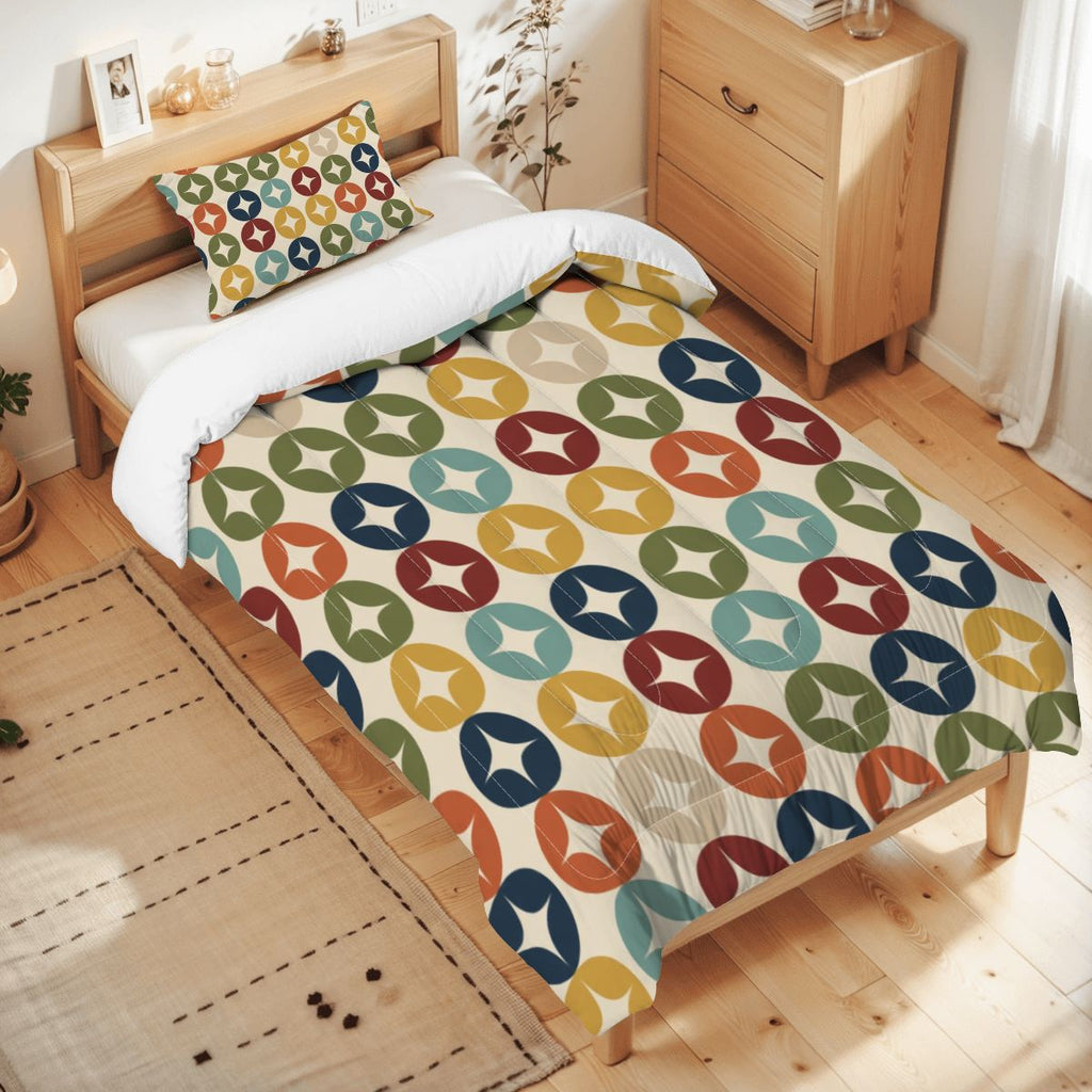 Mid-Century Modern Circular Medallion Comforter Set
