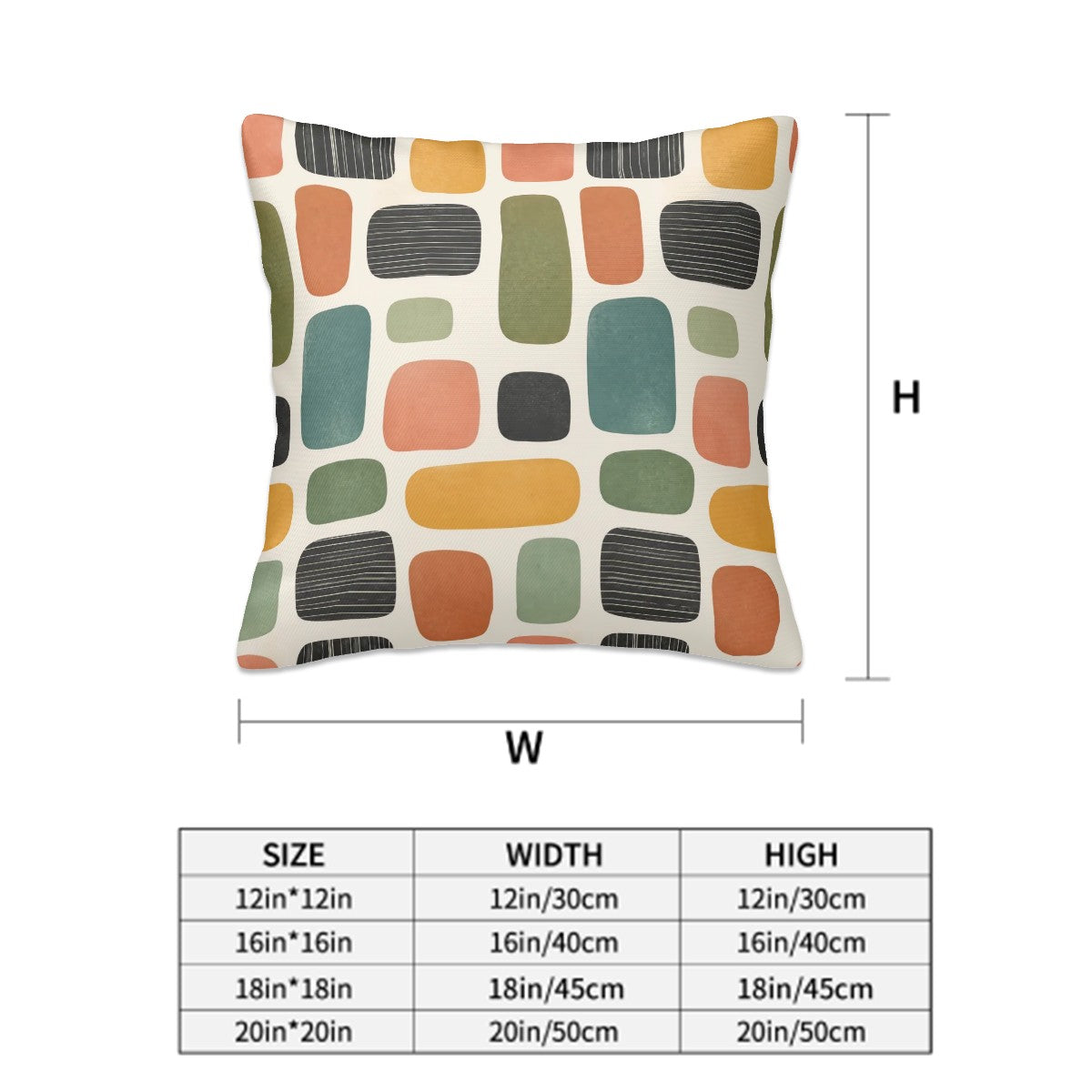 Mid-Century Modern Soft Block Pillow Cover Set