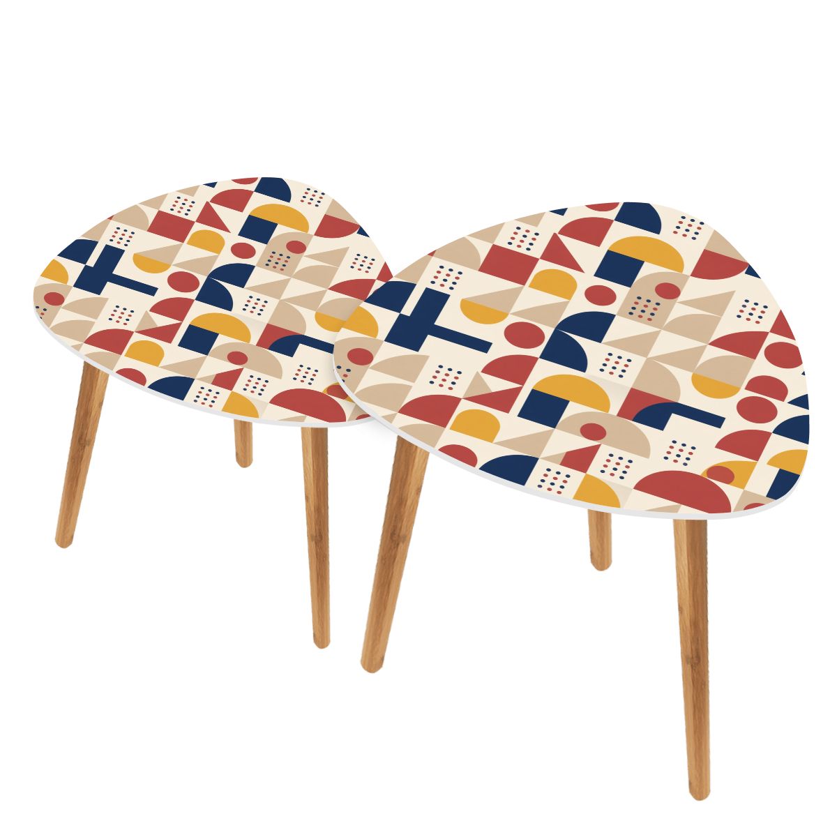 Bauhaus Geometric Nesting Coffee Table Set