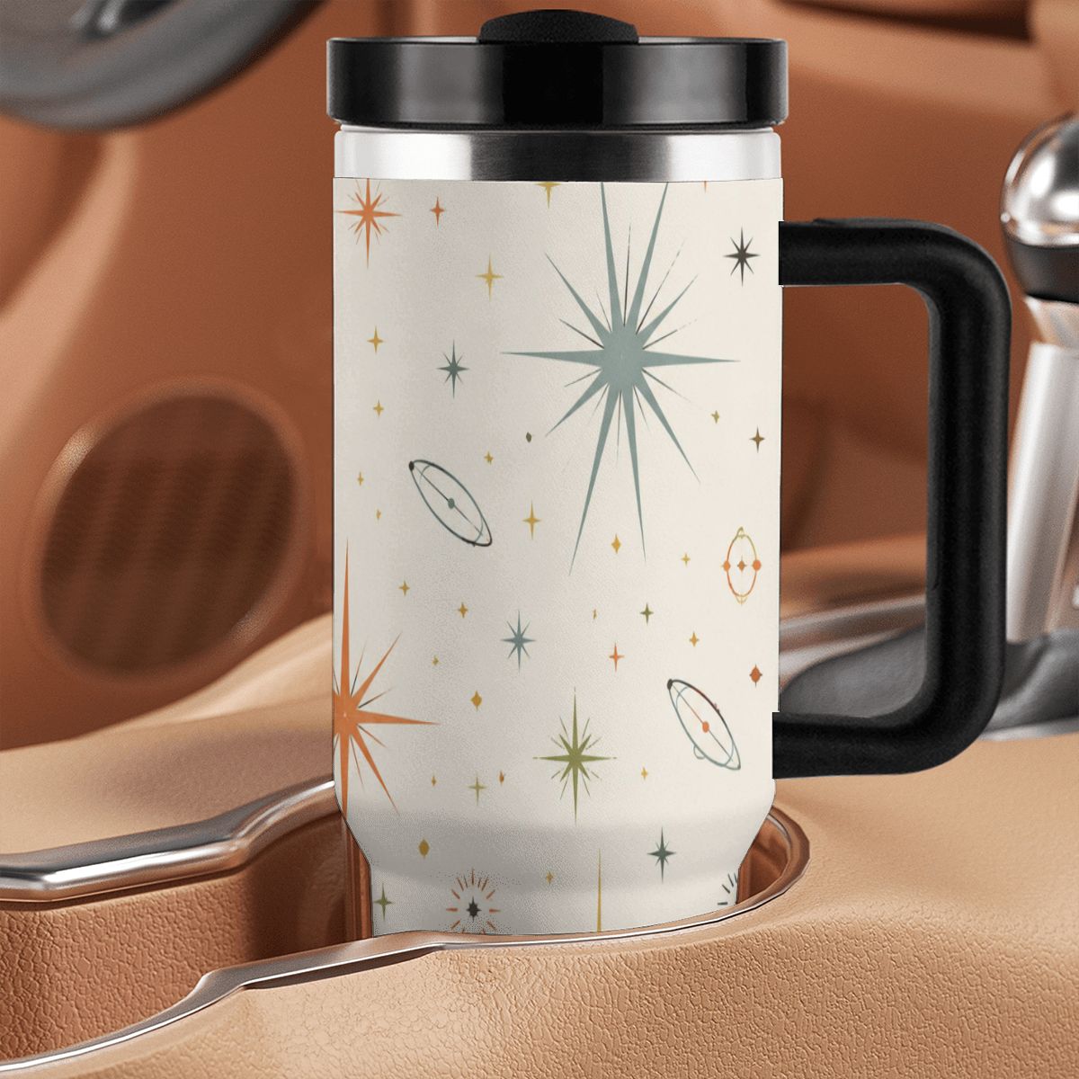 MCM-Era Atomic Starburst & Sunburst Print 40 oz Travel Tumbler