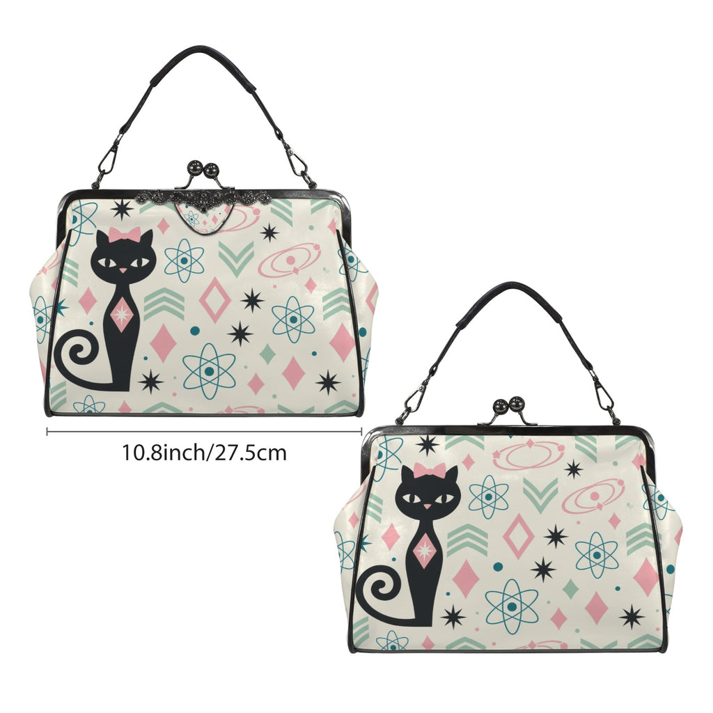 Atomic Cat Kiss-Lock Crossbody Bag