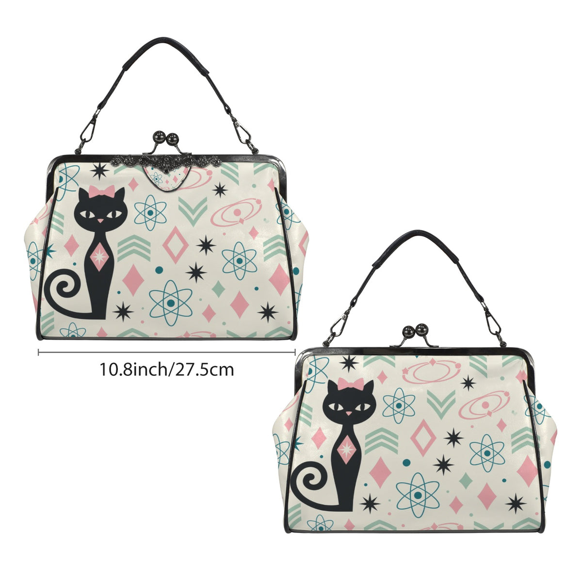 Atomic Cat Kiss-Lock Crossbody Bag