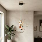 Mid-Century Modern Pendant Light in Mod Abstract | Cylinder Ceiling Light