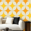Mid-Century Mustard & Burnt Orange Geometric Wallpaper