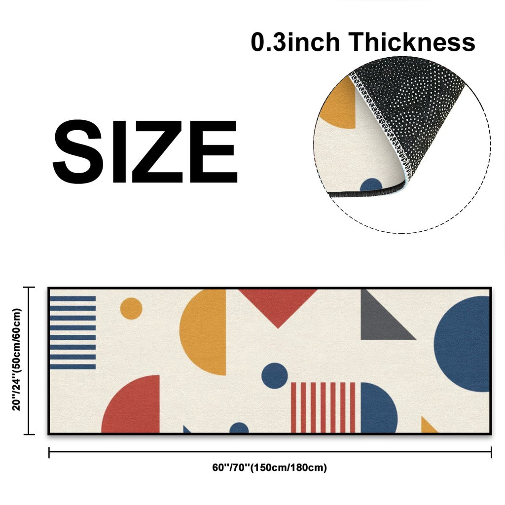Mid-Century Modern Geometric Kitchen Runner Mat