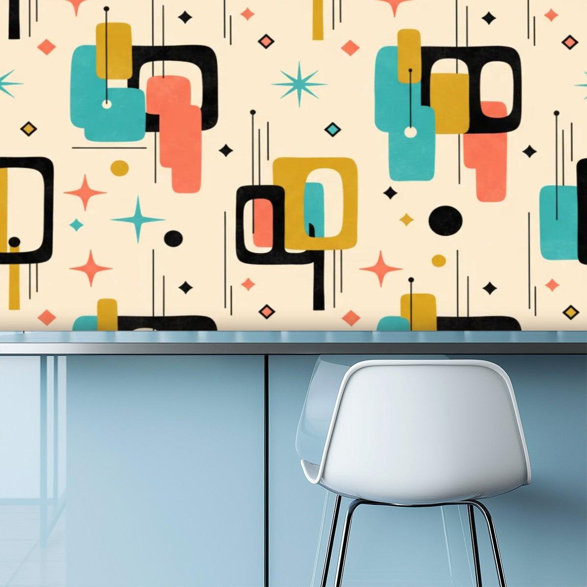 Mid-Century Modern Mod Geo Peel-and-Stick Wallpaper