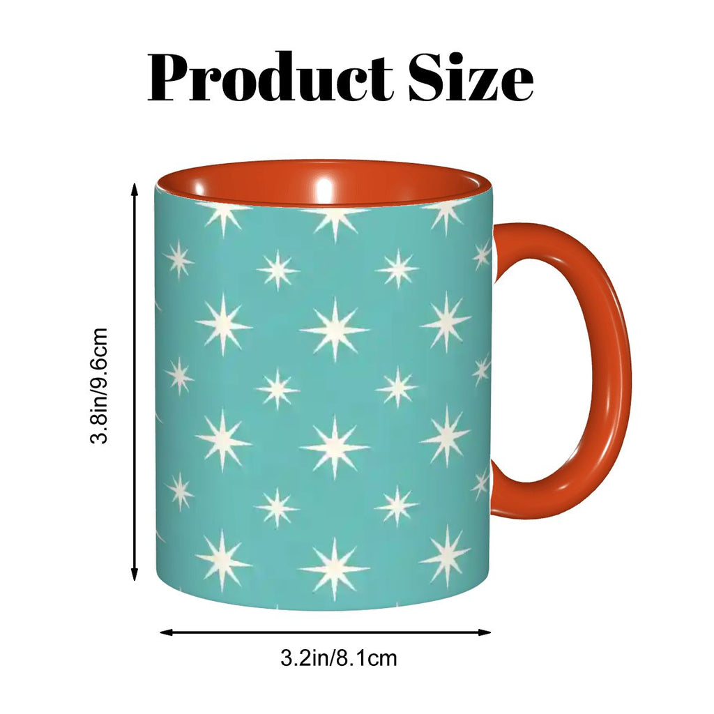 MCM-Era Turquoise Atomic Starburst 11 oz Ceramic Mug
