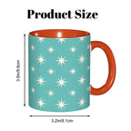 MCM-Era Turquoise Atomic Starburst 11 oz Ceramic Mug